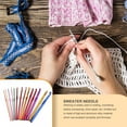 thumbnail image 3 of 1 Set Hook Needles Knitting Loop Ring Adjustable Weaving Knitdowns Alloy Sewing Woven Kit Darning Thread Tools for Yarn Project 14pcs OPP（2-10mm）, 3 of 7
