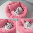thumbnail image 3 of 14in Round Cat Beds for Indoor Cats Small Dog Bed with Pillow, Washable Soft Plush Calming Pet Bed for Kittens Puppy, Pink, 3 of 5
