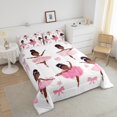 thumbnail image 4 of Erosebridal Black Ballet Comforter Set King Pink Princess Bedding Set Cute American African Comforter Sets,Kawaii Love Heart Bed Set Reversible Colorful Stars Print, 4 of 6
