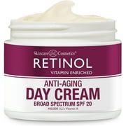 Retinol Skincare LdeL Cosmetics Day Cream Broad Spectrum SPF 20 Moisturizes & Reduces Look of Fine Lines – Provides Protection From Daily Sun Exposure - 1.7 Oz.
