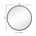 thumbnail image 4 of 43 Inches Round Shape Sleek Frame Mirror, Black- Saltoro Sherpi, 4 of 5