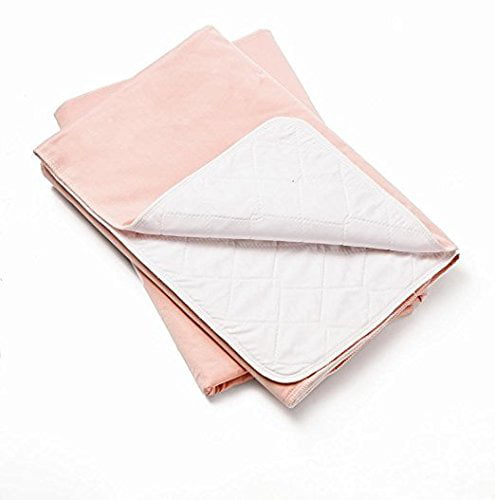Nobles Reusable Bed pad/Underpad - Machine Washable & Dryable, Waterproof, Extra-absorbent, Personal Care & Better Than Hospital Under Pad (Pink, 34"X35")
