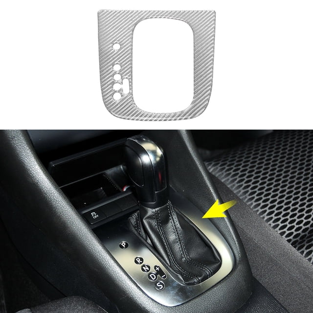 Cubierta de botón de pomo de cambio de marcha ABS de Unique Bargains para VW Golf 6 GTI MK6 2008-2013, decoración de panel de control de consola, adhesivo interior tono plateado