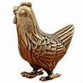 thumbnail image 2 of Small Brass Chicken Statue - Metal Animal Figurine for Home Office Desk Decor, Desktop Ornament, Wall Art, and Unique Gift Idea, 2 of 7