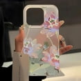 thumbnail image 2 of Funda de teléfono con flores para iPhone 16 Pro, funda trasera de piel sedosa delgada translúcida para iPhone 15 13 11 12 14 Pro Max 13 Mini 16 Plus, 2 of 5