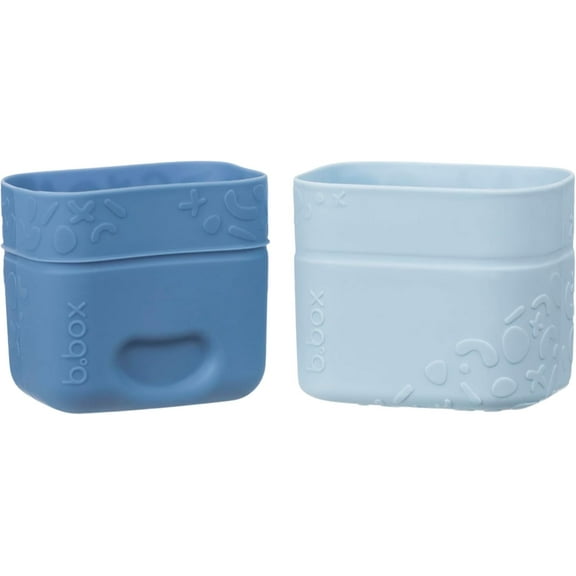 b.box Silicone Snack Cup (2-pack): Divider for Bento Box & Lunch Box, Ideal for Separating & Containing Foods, Dishwasher, Microwave, Oven and Freezer safe (ocean)
