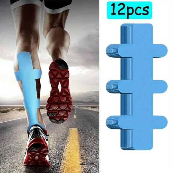 12 Pack Kinesiology Tape for Achilles Tendon, Achilles Tendon Tape Precut, Original Cotton Waterproof & Breathable, Enhance Elastic Kinesiology Athletic Tape for Achilles and Muscle Support Waterproof