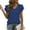 Navy Blue, variant on Womens Casual Tops Cute Ruffle Short Sleeves V Neck T-Shirts Solid Color Fashion Loose Tunic Top