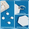 thumbnail image 3 of Charm PH PandaHall de plata de ley 925 hexagonal de 7 x 6 mm, 6 unidades, 3 of 5