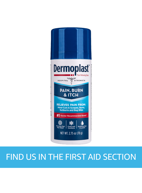 Dermoplast Pain, Burn & Itch Relief Spray for Minor Cuts, Burns and Bug Bites, 2.75 oz
