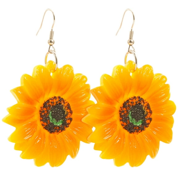 WHAMVOX Acrylic Sunflower Dangle Earrings for Women Multi Color Suitable for Many Occasions 1 Pair