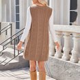 thumbnail image 4 of Women Tank Dress Sweater Skirts Vneck Ribbed Dresses Comfy Spring Sleeveless Skirt Casual Loose, 4 of 5