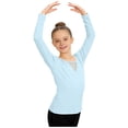 thumbnail image 2 of Girls' Solid Color Long Sleeved Round Neck Dance Practice Uniform Mid Size Children's Top, 2 of 6