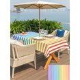 thumbnail image 5 of Outdoor Tablecloths with Umbrella Hole & Zipper, Thin Rainbow Striped 60 x102 Inch Rectangle Tablecloths, Farmhouse Modern Stripes Waterproof Table Cloth, Patio/Pool/Picnic Table Covers, 5 of 8