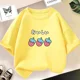 thumbnail image 3 of Camiseta de algodón con estampado de sonrisas para niñas, camisetas informales de verano de manga corta con cuello redondo para niños, camisetas para bebés, ropa para niños, 3 of 5