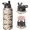 Fireman and Cone Beige Pattern, variant on Fireman and Uniform Black Pattern Insulated Water Bottle with Straw, Vacuum Insulated Portable Hydration Bottle Double Wall Vacuum Insulation Gifts Ideas for Birthday Holiday Party