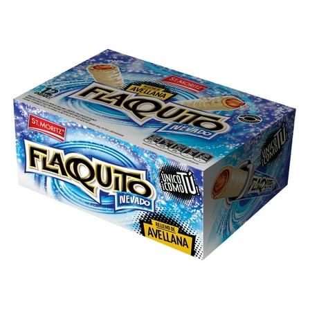 St. Moritz Flaquito Nevado – Hazelnut Cream Cone in White Chocolate, 12 Pack (30g Each)