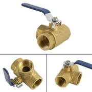 1" 3 Way Ball Valve Three T Port NPT Brass Female Type For Water Oil And Gas