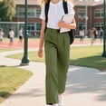thumbnail image 2 of KAUOD Girls Dress Uniform Pants Baggy Wide Leg Straight Long Trousers with Pockets Teen Kids Performance Business Pants, 2 of 7