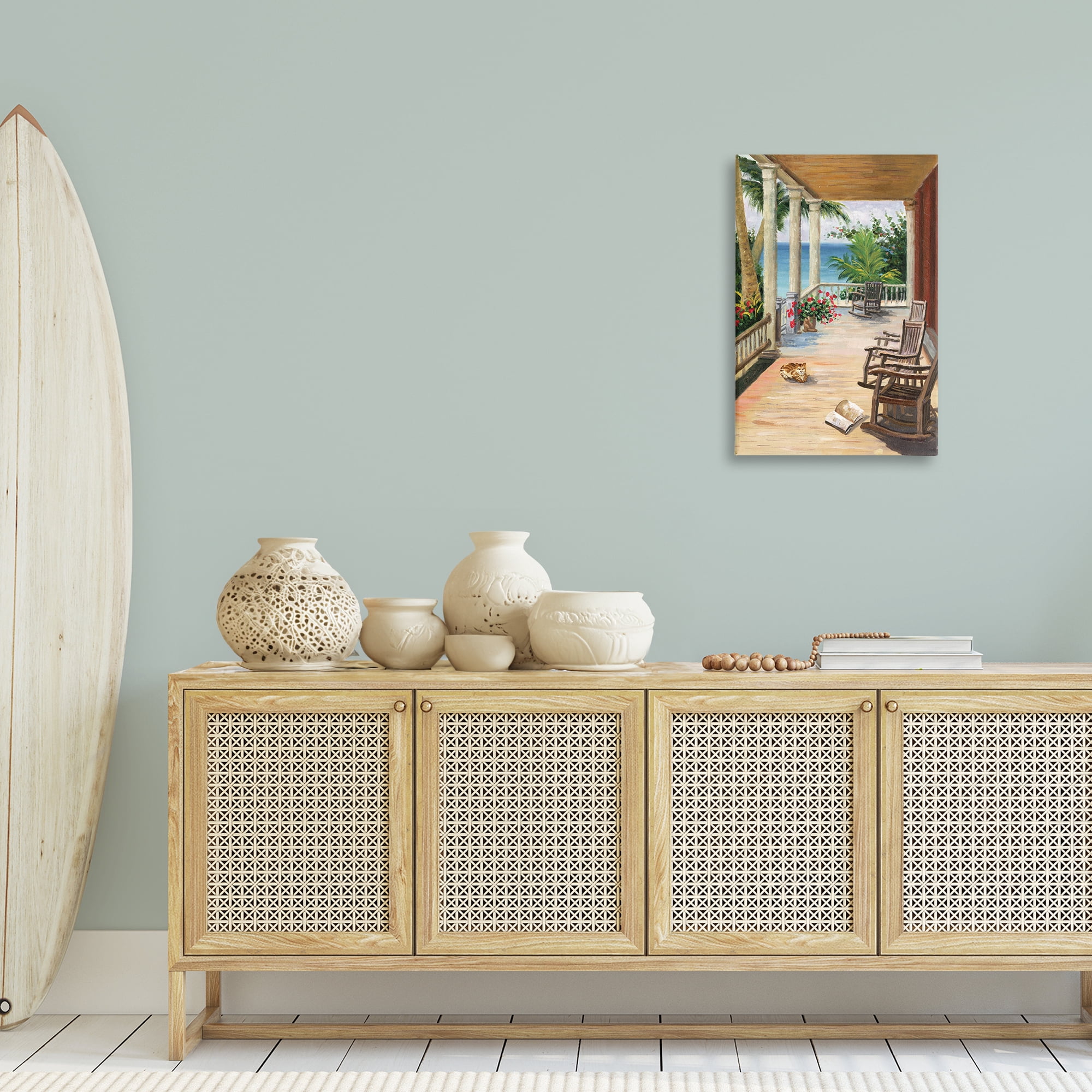Stupell Industries Coastal Cape Cabin Coastal Painting Gallery Wrapped Canvas Art Print Wall Art, 20 x 30