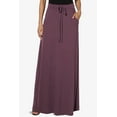 thumbnail image 4 of TheMogan Women's S~3X Drawstring Waist Pocket Drapey Jersey A-Line Long Maxi Skirt, 4 of 7