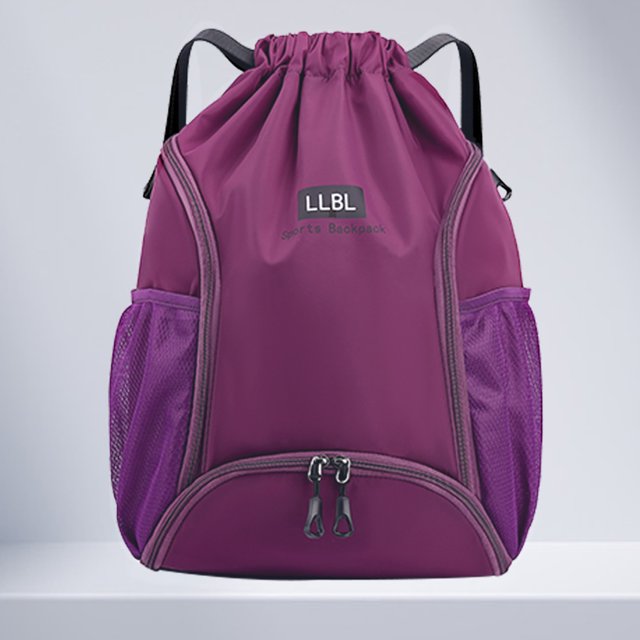 Mochila con cordón y múltiples bolsillos para desplazarse nadando (púrpura)