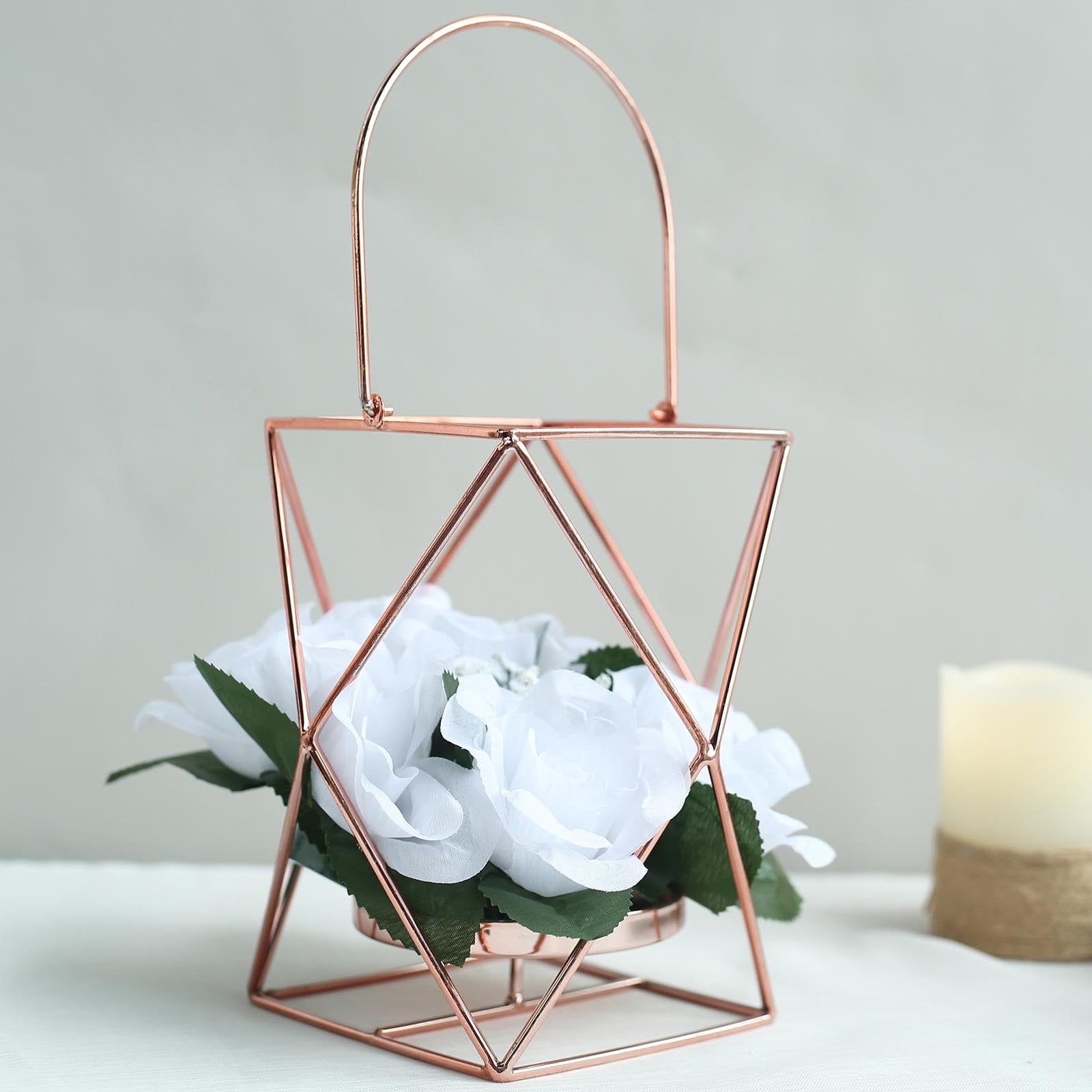 Efavormart 12" Metal Geometric Candle Holders Geometric Centerpiece
