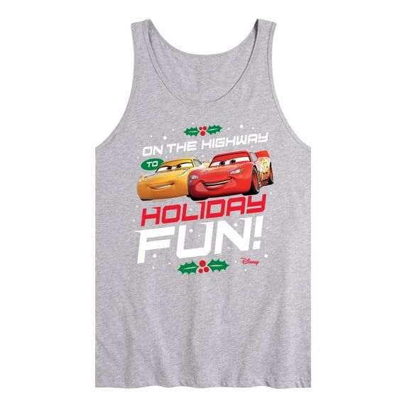 Disney Cars - Christmas - On The Highway To Holiday Fun - Men's Jersey Tank Top