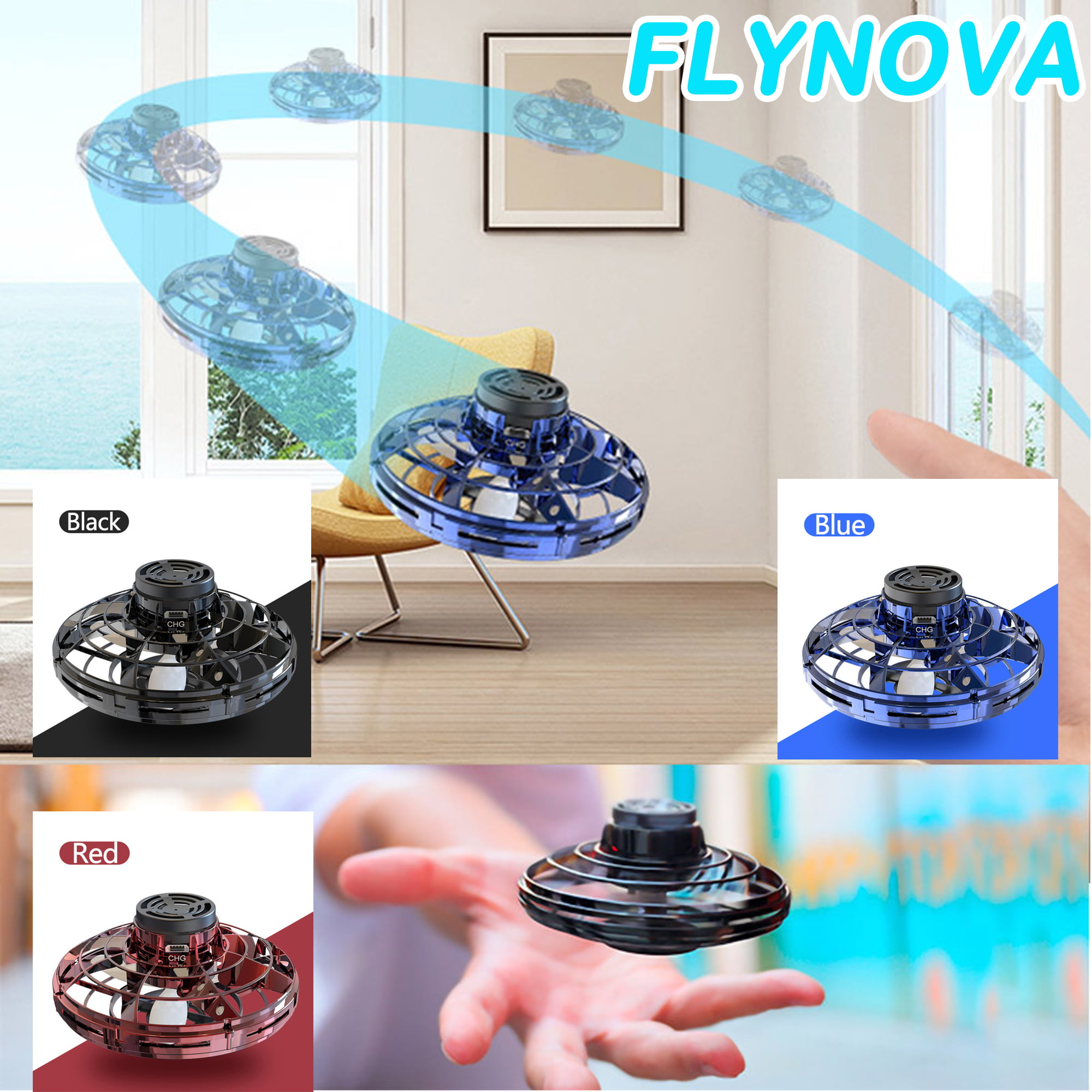 Flynova Free Route Rotary Flying Spinner Creative Decompression Spinner Mini UFO 