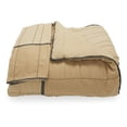 thumbnail image 4 of MoDRN Mid Century Faux Suede Golden Khaki 3-Piece Comforter Set, King, 4 of 4