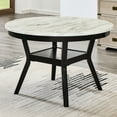 thumbnail image 3 of Dark Finish Table With Shelf, 48" Faux Marble Top, Round, Seats 4, Modern Dining Appeal Top Table, Round , Contemporary Current Fashion, 3 of 3