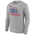 thumbnail image 2 of Men's Fanatics  Heather Gray Texas Rangers 2023 World Series Champions Locker Room Big & Tall Long Sleeve T-Shirt, 2 of 3