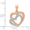 thumbnail image 4 of 14K Rose Gold With Rhodium Diamond Entwined Hearts Pendant Made In India pm4902-005-ra, 4 of 5