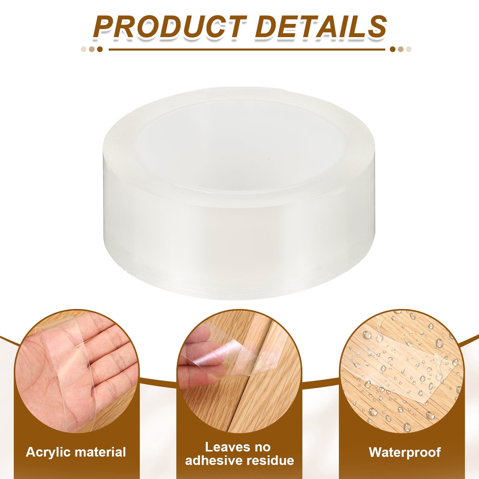Window Weather Sealing Tape, 2.8 Inch x 16.4 ft Clear Weather Stripping Residue-Free Window Insulation Tape for Doors Bathroom Glass Gaps (31.5mil Thick)