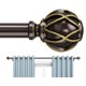 thumbnail image 1 of Barras de cortina para ventanas de 20 a 195 pulgadas, longitud ajustable, resistente, varilla de 1 pulgada, remates decorativos, 16 pies, extralarga, bronce, 1 of 1