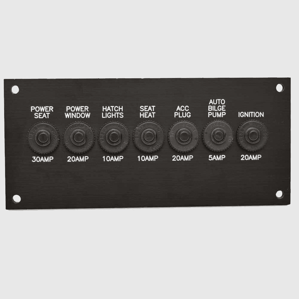 Malibu Boat Circuit Breaker Panel 6 5/8 x 3 Inch Black