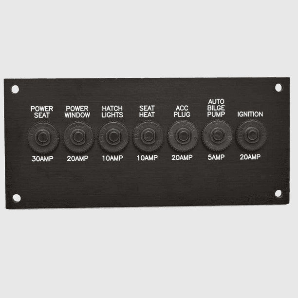 Malibu Boat Circuit Breaker Panel 6 5/8 x 3 Inch Black