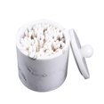 thumbnail image 1 of European Style Resin Cotton Swabs Storage Box Dustproof Toothpick Canister Simple Marble Texture Organizer with Lid for Cosmetic Home (Ink White), 1 of 2