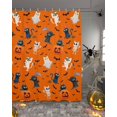 thumbnail image 2 of Halloween Black Cat Ghost Bat Orange Shower Curtain Set ，Waterproof Fabric Shower Curtains Shower Curtains for Bathroom,Bathroom Decor 36"x72", 2 of 6