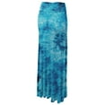 thumbnail image 2 of Made by Johnny Women's Tie Dye Fold Over Maxi Skirt XXL TEAL, 2 of 6