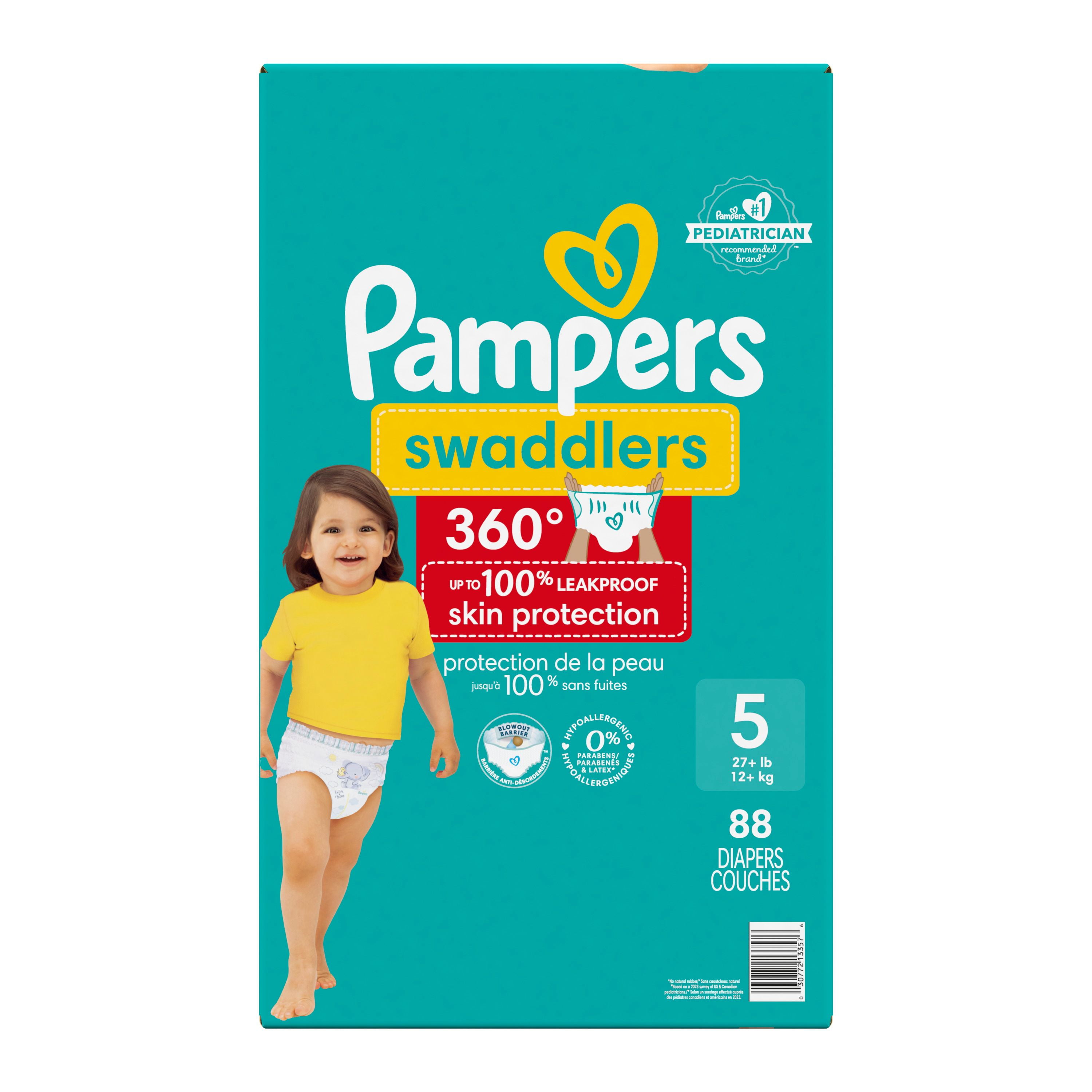 Pampers Swaddlers 360 Pull-On Diapers, for up to 100% Leakproof Skin Protection and Easy Changes, 68CT