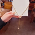 thumbnail image 4 of Ziurtnc Fashion Necklace Fine Workmanship Eye-catching Butterfly Tassel Design Bright Finish Unfading Decoration Long Lasting Women Faux Pearl Necklace Jewelry Accessory, 4 of 7