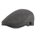 thumbnail image 2 of Pink Season Beret Cap British Style Retro Striped Flat Top Short Brim Decorate Breathable Men Plaid Flat Newsboy Hat for Reunion, 2 of 2