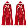thumbnail image 3 of Christmas Cloak Santa Cloak Adult Christmas Cape for Women Christmas Halloween Costume Cloak Hooded Dress Up 120cm, 3 of 5