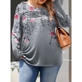 thumbnail image 2 of Weardear Plus Size Tops for Women Pleated Puff Long Sleeve Shirts Fall Tunic Top, 2 of 5