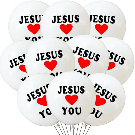 36 pcs Jesus PriNst Loves You Balloons Christian Religious Jesus Balloons for Sunday School Supplies He Is Risen Easter Party Favors