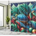 thumbnail image 2 of Ambesonne Turtle Shower Curtain, Exotic Deep Sea Monstera, 69"Wx70"L, Teal Vermilion and Blue, 2 of 4