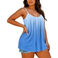 thumbnail image 6 of Jalioing Womens Plus Size Camisoles Loose Pleated Sleeveless Spaghetti Strap Tank Tops Fashion Gradient Summer Cami Shirts, 6 of 7