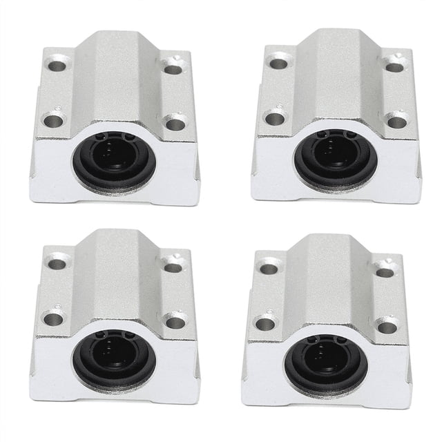 4X SCs10UU 10mm Movimiento Lineal Deslizamiento del Rodamiento de Bolas Buje Bloque Plateado