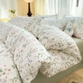 thumbnail image 3 of Nayoroom 3 Pieces French Garden Durable Farmhouse Pink Flowers White 100% Cotton Queen Duvet Cover Set Aesthetic Garden Style Soft Floral Bedding Set, 3 of 8